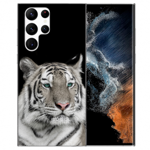 Silikon TPU Cover Case Fotodruck Tiger für Samsung Galaxy S22 Ultra (5G)