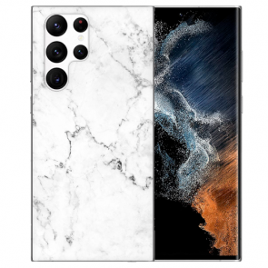 TPU Cover Schale Case Bilddruck Marmoroptik für Samsung Galaxy S22 Ultra (5G)