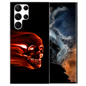 Schutzhülle Silikon für Samsung Galaxy S22 Ultra (5G) Cover Case Totenschädel Bilddruck