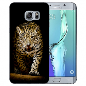 Samsung Galaxy S6 Edge TPU Hülle mit Bilddruck Leopard beim Jagd
