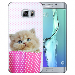 Samsung Galaxy S6 Edge TPU Hülle mit Bilddruck Kätzchen Baby Etui
