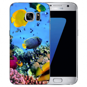 Samsung Galaxy S6 Silikon Hülle mit Bilddruck Korallenfische Etui