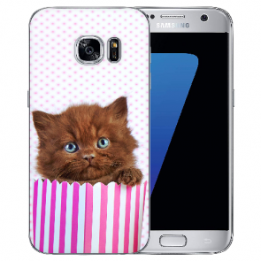 Silikon TPU Hülle mit Bilddruck Kätzchen Braun für Samsung Galaxy S6 