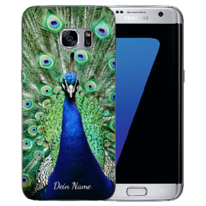 TPU Silikon für Samsung Galaxy S6 Edge Plus mit Fotodruck Pfau 