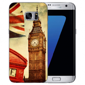 TPU Silikon mit Big Ben London Fotodruck für Samsung Galaxy S7 Etui