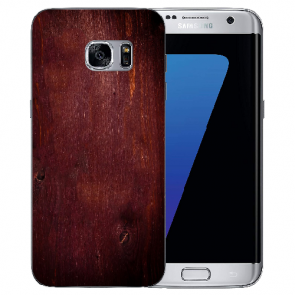Samsung Galaxy S7 TPU Silikon Hülle mit Fotodruck Eichenholz -Optik Etui