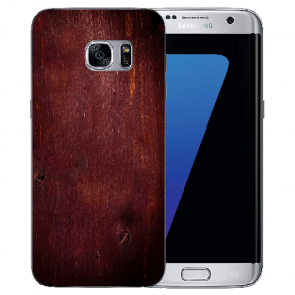 Samsung Galaxy S6 Edge Plus TPU Silikon mit Fotodruck Eichenholz -Optik