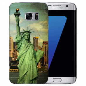 TPU Silikon Hülle für Samsung Galaxy S7 mit Freiheitsstatue Fotodruck 