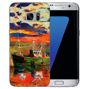 Samsung Galaxy S6 Edge Plus TPU Silikon mit Gemälde Fotodruck Etui