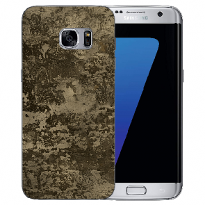 Silikon Hülle mit Bilddruck Braune Muster für Samsung Galaxy S6 Edge 
