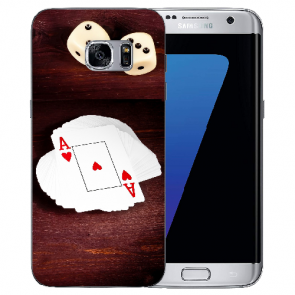 Samsung Galaxy S6 Edge Silikon Hülle mit Bilddruck Spielkarten-Würfel