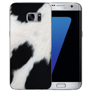 Samsung Galaxy S6 Edge Plus TPU Silikon Hülle mit Fotodruck Kuhmuster