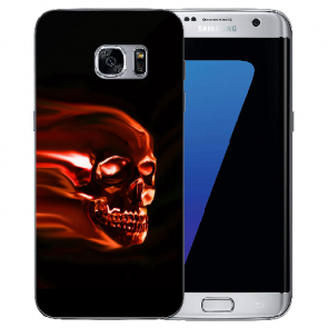 Samsung Galaxy S7 Edge Silikon TPU Hülle mit Fotodruck Totenschädel 