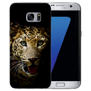 TPU Silikon Hülle für Samsung Galaxy S6 Edge Plus mit Leopard Fotodruck 