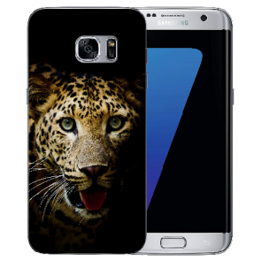 TPU Silikon Hülle für Samsung Galaxy S6 Edge Plus mit Leopard Fotodruck