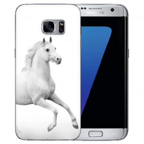 Samsung Galaxy S7 Edge Silikon TPU Case Schutzhülle mit Pferd Foto Druck