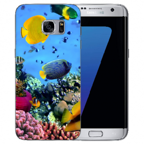 Samsung Galaxy S7 TPU Silikon mit Fotodruck Korallenfische Etui
