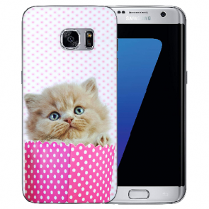 Samsung Galaxy S7 Edge Silikon TPU Case mit Kätzchen Baby Bilddruck 