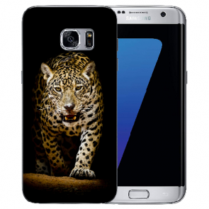 Samsung Galaxy S7 TPU Silikon mit Fotodruck Leopard beim Jagd 