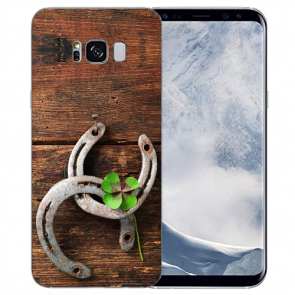 Samsung Galaxy S8 TPU-Silikonhülle mit Bilddruck Holz hufeisen