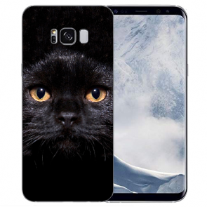 TPU-Silikonhülle mit Schwarz Katze Bilddruck für Samsung Galaxy S8 Plus 0,8mm