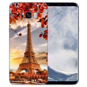 Samsung Galaxy S8 Plus 0,8mm TPU-Silikon mit Bilddruck Eiffelturm