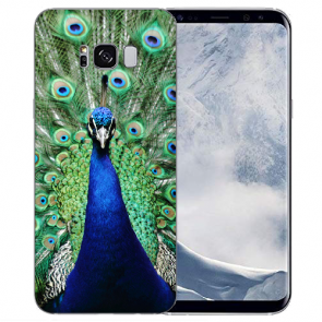 TPU-Silikonhülle mit Pfau Bilddruck für Samsung Galaxy S8 Etui