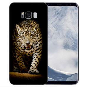 Samsung Galaxy S8 TPU Silikon Hülle mit Bilddruck Leopard beim Jagd