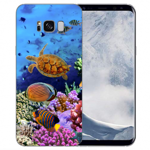 Samsung Galaxy S8 TPU Silikon mit Bilddruck Aquarium Schildkröten
