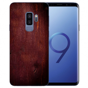 Samsung Galaxy S9 Silikon TPU Hülle mit Fotodruck Eichenholz -Optik