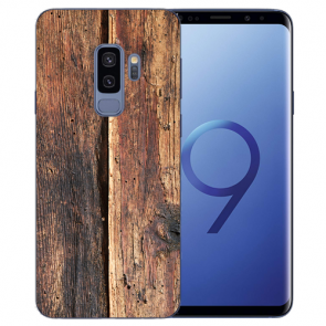 Samsung Galaxy S9 Silikon TPU Hülle mit Fotodruck HolzOptik