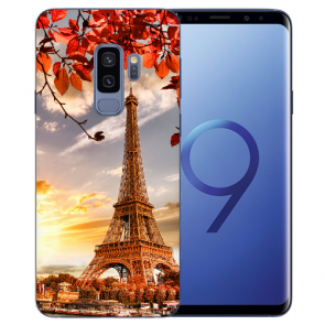 Samsung Galaxy S9 Plus TPU Silikon Hülle mit Eiffelturm Bilddruck