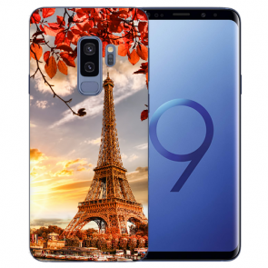 Samsung Galaxy S9 Plus TPU Silikon Hülle mit Eiffelturm Bilddruck 