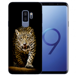 Samsung Galaxy S9 Plus TPU Silikon mit Bilddruck Leopard beim Jagd