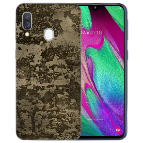 Samsung Galaxy A20e TPU Handy Hülle mit Bilddruck Braune Muster