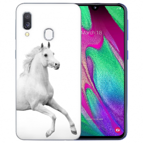 Samsung Galaxy A20 Silikon TPU Case Schutzhülle mit Pferd Bilddruck