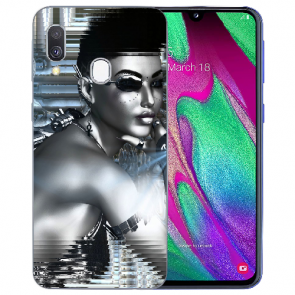 Samsung Galaxy A20 Schutzhülle Silikon TPU mit Bilddruck Robot Girl