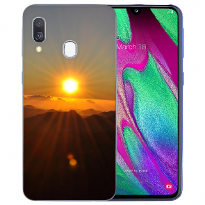 Samsung Galaxy A20 Silikon TPU mit Bilddruck Sonnenaufgang Etui