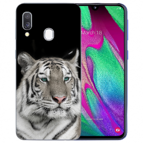 Samsung Galaxy A20 Silikon TPU Case Schutzhülle mit Tiger Bilddruck