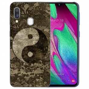 Samsung Galaxy A20 Schutzhülle Silikon TPU mit Bilddruck Yin Yang