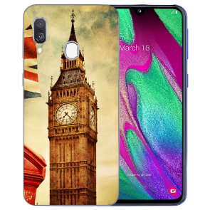 Samsung Galaxy A20 Silikon TPU Hülle mit Big Ben London Bilddruck