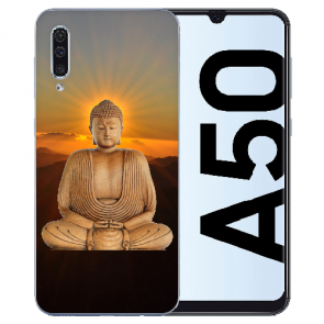Samsung Galaxy A50 Silikon Handy Hülle mit Bilddruck Frieden buddha