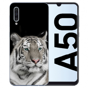 Silikon TPU Case Schutzhülle für Samsung Galaxy A50 mit Tiger Bilddruck