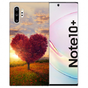 Samsung Galaxy Note 10 Plus TPU Silikon Hülle mit Fotodruck Herzbaum