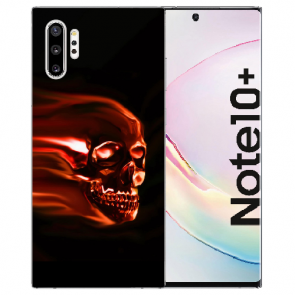 Samsung Galaxy Note 10 Plus Silikon Hülle mit Fotodruck Totenschädel
