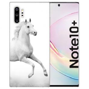 Samsung Galaxy Note 10 Plus Silikon TPU Schutzhülle mit Pferd Foto Druck