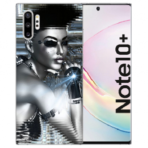Samsung Galaxy Note 10 + Silikon TPU Hülle mit Fotodruck Robot Girl