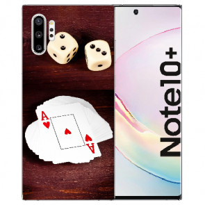 Samsung Galaxy Note 10 + TPU Hülle mit Fotodruck Spielkarten-Würfel