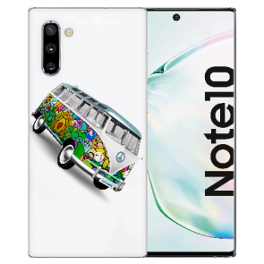 Samsung Galaxy Note 10 Silikon TPU Hülle mit Fotodruck Hippie Bus