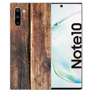 Samsung Galaxy Note 10 Silikon TPU Hülle mit Fotodruck HolzOptik